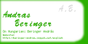 andras beringer business card